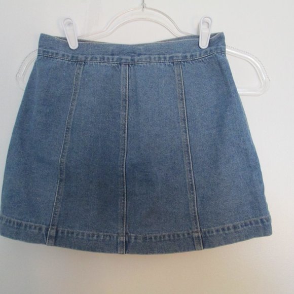 Forever 21 Button Front Patch Pocket Denim Mini Skirt Size 4/25 - Picture 5 of 9